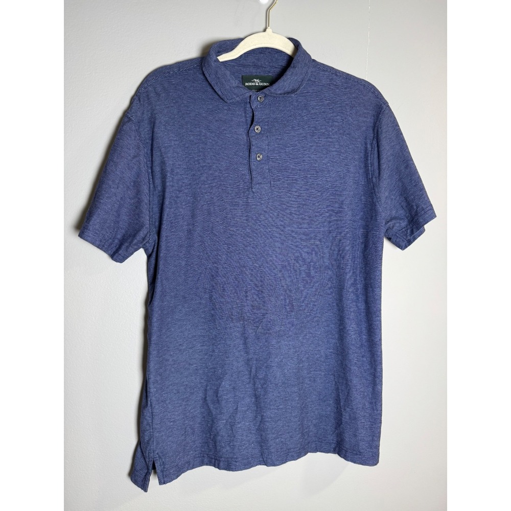 Rodd & Gunn Sports Fit Blue Striped Cotton‎ Polo Shirt Mens Large